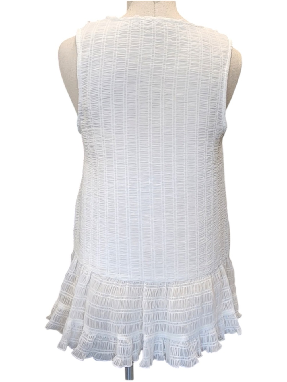 entro White Ruffled Sleeveless Tank Top - Picture 2 of 6